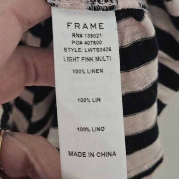 NWOT Frane linen striped top size xs - Picture 5 of 10
